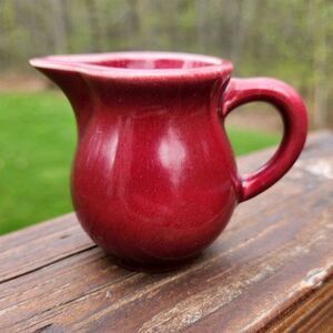 Homer Laughlin Harlequin Individual Toy Creamer Maroon Crimson Vintage Pitcher